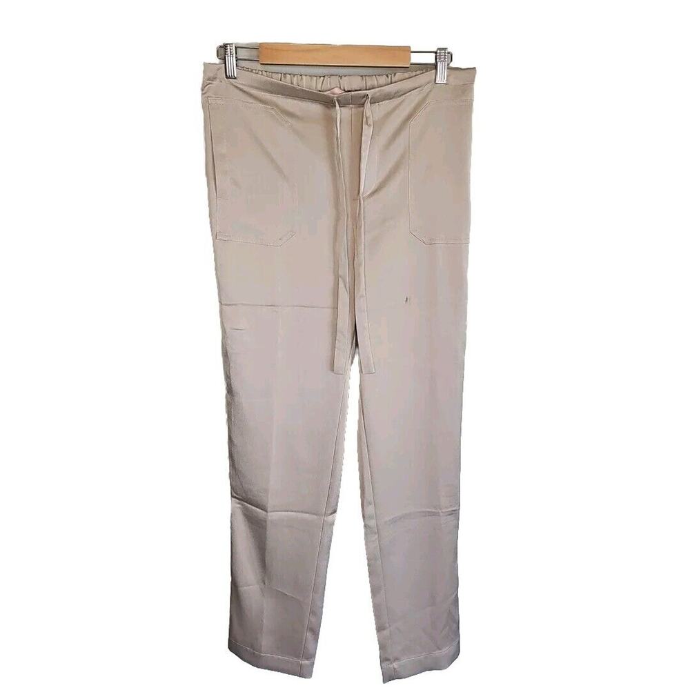 Chico's Black Label Women's Nude Tie Front Wide Leg Pants Size Medium - Picture 1 of 7